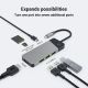 13. GREEN CELL HUB USB-C ADAPTER GC CONNECT 7IN1 (3XUSB 3.1, HDMI 4K 60HZ, USB-C PD 85W, MICROSD/SD)