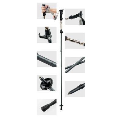 6. Qunature Nordic Walking Trekking Pole Aluminum 110 - 130 cm 1 pc. - Brown