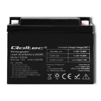 2. Qoltec 53036 maintenance-free battery