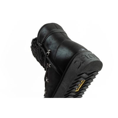 7. D.Franklin women's winter snow boots, fashionable fur lining, black high