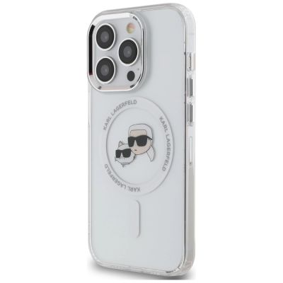 2. Karl Lagerfeld IML Metal Karl & Choupette Head MagSafe iPhone 14 Pro Case - White