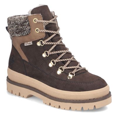Waterproof Women’s Brown Platform Hiking Boots Rieker Y6210-25