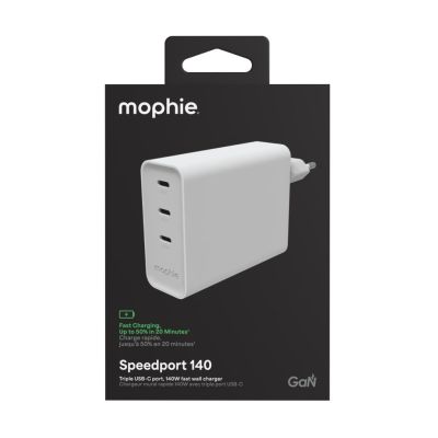 2. Mophie ROC GaN - wall charger, 3x USB-C, 140W (white)