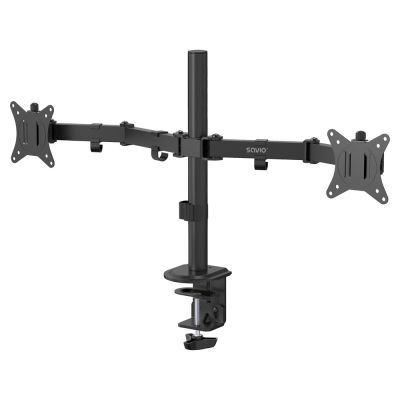 SAVIO DOUBLE DESK MOUNT FOR MONITORS 17" - 32" 2X 2 - 9 KG UM-03