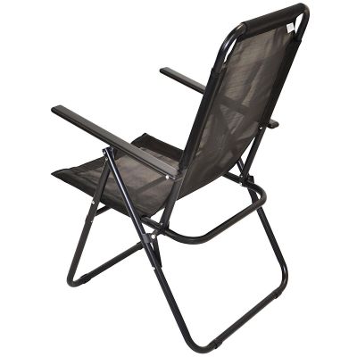 8. CAMPING CHAIR WITH ARMRESTS 61x66x65-108CM FOLDING BLACK ENERO CAMP