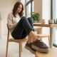 10. Women's leather platform sneakers, brown, Filippo DP6119