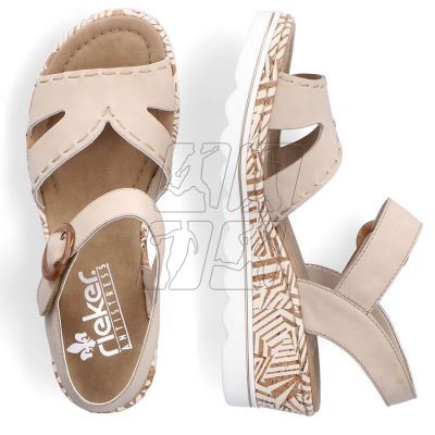 9. Comfortable wedge sandals Rieker W RKR595, beige