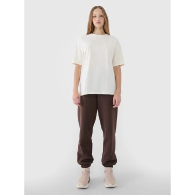 6. Women's oversize plain T-shirt 4F 4FRSS25TTSHF2694-11S