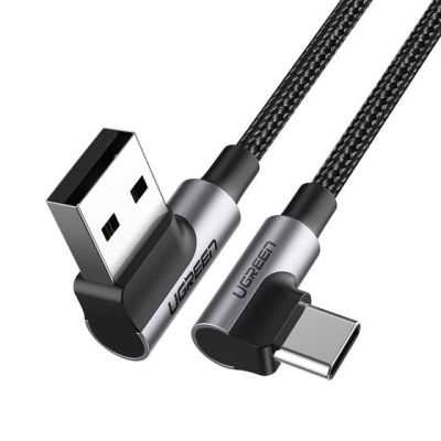 Ugreen angled USB - USB Type C cable Quick Charge 3.0 QC3.0 3 A 1m US176 (gray)