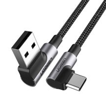 Ugreen angled USB - USB Type C cable Quick Charge 3.0 QC3.0 3 A 1m US176 (gray)