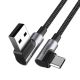 Ugreen angled USB - USB Type C cable Quick Charge 3.0 QC3.0 3 A 1m US176 (gray)