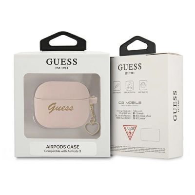 3. Guess GUA3LSCHSP AirPods 3 cover pink/pink Silicone Charm Heart Collection