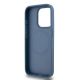 7. DKNY Leather Monogram Pattern Metal Logo MagSafe Case for iPhone 15 Pro - Blue