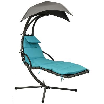 LIZBONA ROCKING CHAIR SWING WITH UMBRELLA 190X117X195CM GREY TURQUOISE