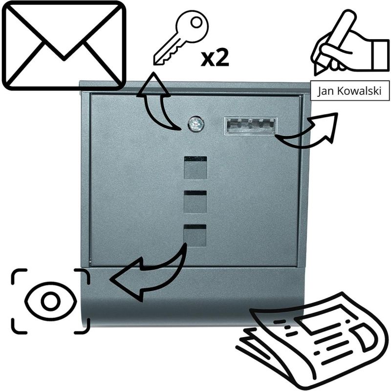 5. LETTERBOX 30.5X9.5X33CM 1067520 SASKA GARDEN