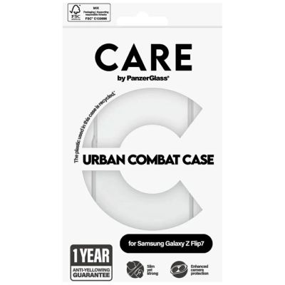 4. CARE by PanzerGlass Flagship Urban Combat Case for Samsung Galaxy Z Flip 7 - Transparent