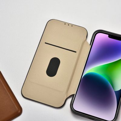 21. iCarer CE Premium Leather Folio Case iPhone 14 Plus Magnetic Flip Leather Folio Case MagSafe black (WMI14220715-BK)