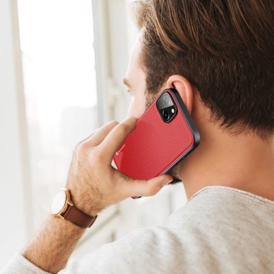 9. Dux Ducis Fino case cover made of nylon for iPhone 14 Plus red
