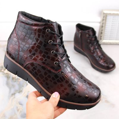 5. Insulated leather wedge ankle boots Filippo W PAW376B burgundy