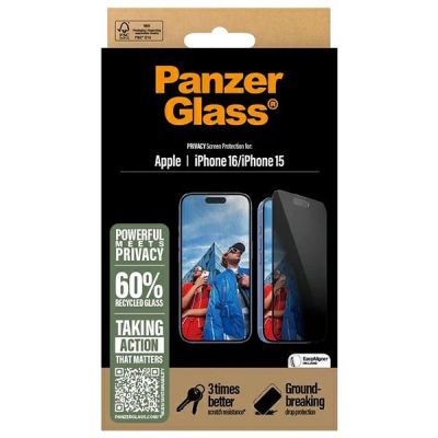 4. PanzerGlass Privacy Screen Protector iPhone 16 6.1" Ultra-Wide Fit P2861