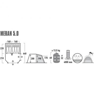 6. High Peak Meran 5 tent 11808