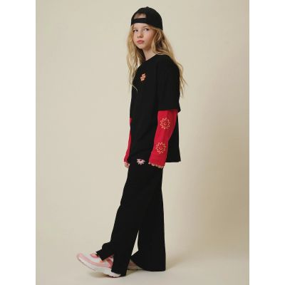 4. Girls' wide-leg sweatpants 4F 4FJRSS26TTROF1870-20S