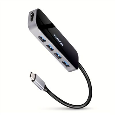 10. Axagon HMC-6H4A Wired Docking Station USB 3.2 Gen 1 (3.1 Gen 1) Type-C Black, Gray