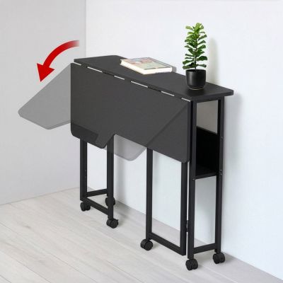 6. MACLEAN FOLDABLE DESK / TABLE MACLEAN, BLACK, MOBILE 100X73CM, MAX. 50KG, ANGLED, L-SHAPED, MC-126 L/B MC-126 L/B