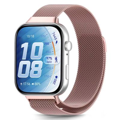 8. Tech-Protect MilaneseBand for Huawei Watch Fit 3 - Pink