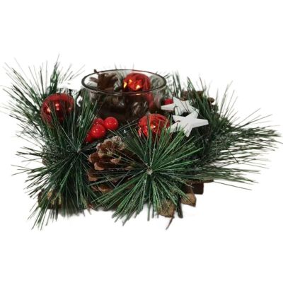 2. DECORATIVE CANDLESTICK 16x9CM WOOD