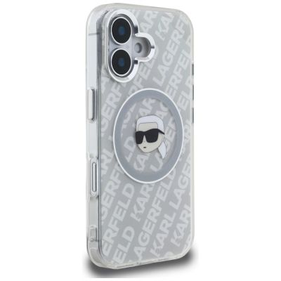 4. Karl Lagerfeld IML Karl Head Logo MagSafe Case for iPhone 16 - Gray