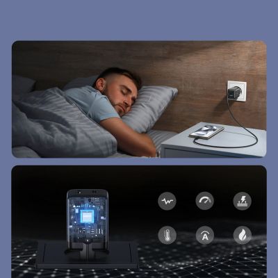 14. Joyroom JR-TG8 GaN 45W USB-C + USB-A Wall Charger - Black