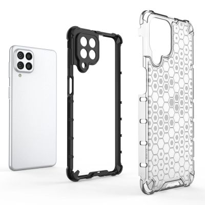5. Honeycomb case armored cover with a gel frame for Samsung Galaxy M53 5G transparent
