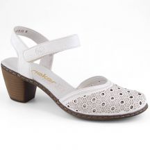 Comfortable leather sandals Rieker W RKR650 white