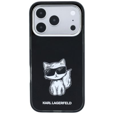 3. Karl Lagerfeld IML Choupette Body Sketch Print MagSafe Case for iPhone 17 Pro / 18 Pro - Black