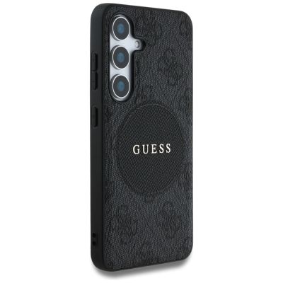 4. Guess 4G Round Patch Classic Logo MagSafe case for Samsung Galaxy S25 Plus black
