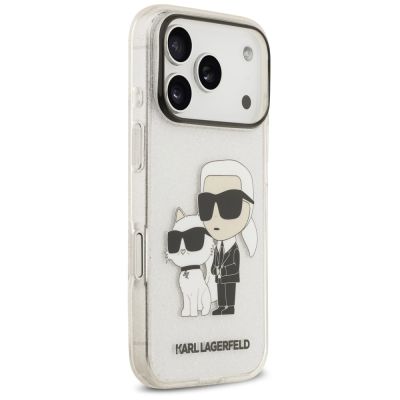 4. Karl Lagerfeld IML NFT Glitter Karl&Choupette Case for iPhone 18 Pro Max / 17 Pro Max - Transparent