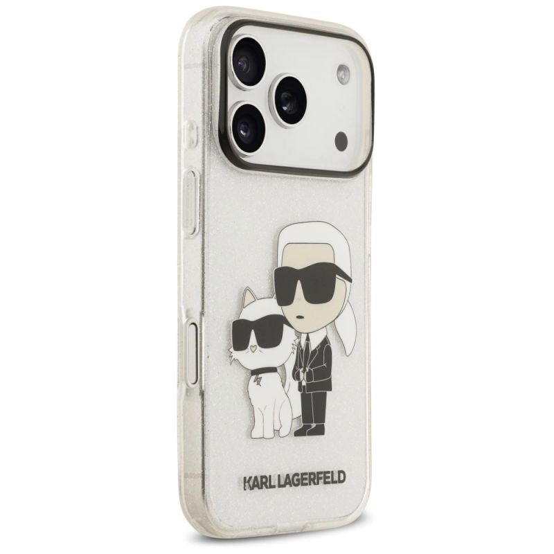4. Karl Lagerfeld IML NFT Glitter Karl&Choupette Case for iPhone 18 Pro Max / 17 Pro Max - Transparent