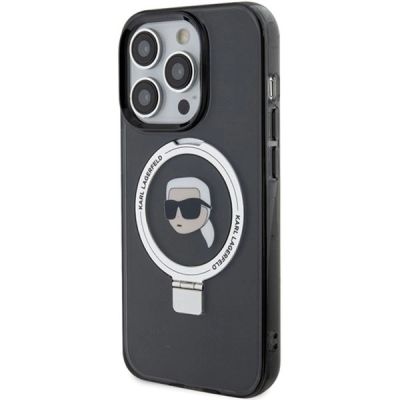 2. Karl Lagerfeld KLHMP15XHMRSKHK iPhone 15 Pro Max 6.7" black/black hardcase Ring Stand Karl Head MagSafe