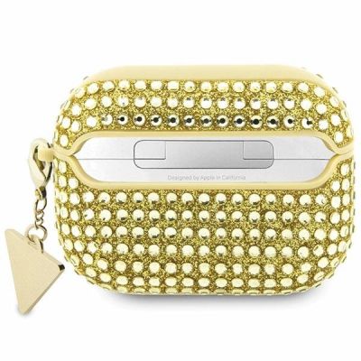 2. Guess Rhinestone Triangle AirPods Pro Case - Gold