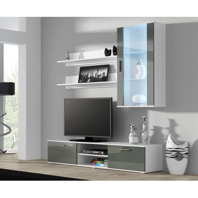 6. TV cabinet SOHO 180 white/grey gloss