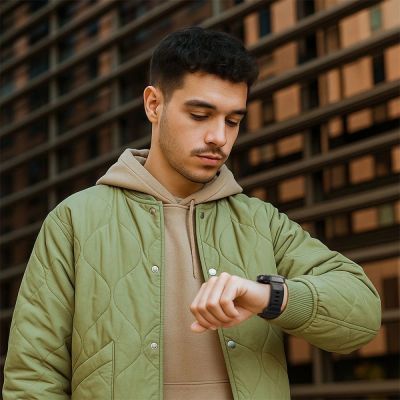 15. Spigen Rugged Armor Pro Strap for Samsung Galaxy Watch 8 44mm - Matte Black