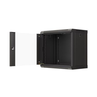 23. LANBERG WALL-MOUNTED RACK CABINET 19" 9U 540X350 BLACK GLASS DOOR (FLAT PACK)