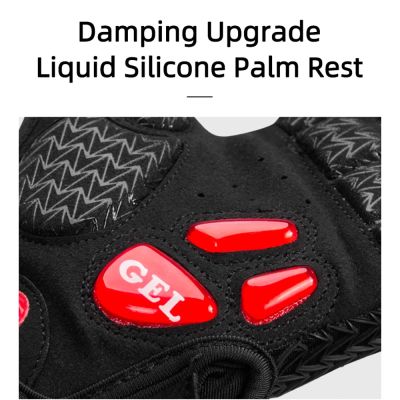 2. Rockbros S169BR M cycling gloves with gel inserts - black and red