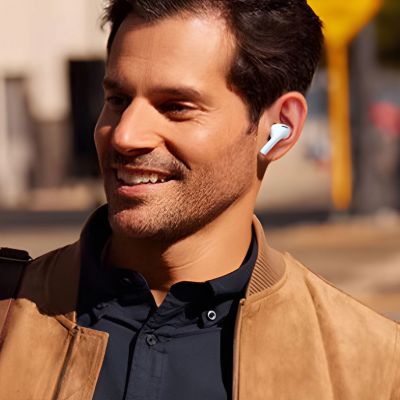 12. Dudao U19 in-ear TWS wireless Bluetooth 5.3 headphones with LED display - white