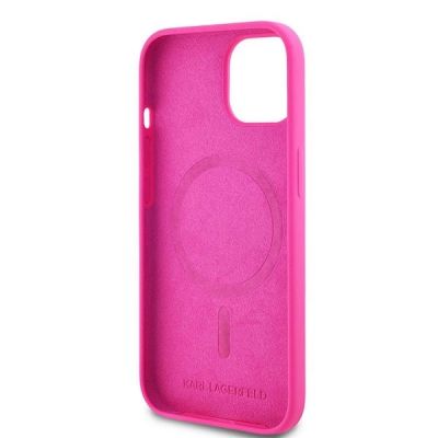 7. Karl Lagerfeld Silicone Choupette Head MagSafe Case for iPhone 15 Plus / 14 Plus - Pink