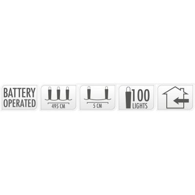 9. BATTERY-OPERATED WIRE LAMPS GARLAND 100 LED COOL WHITE