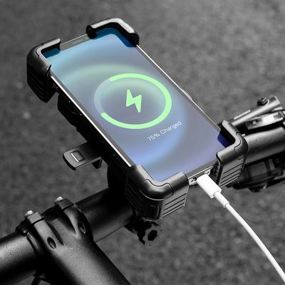 7. Rockbros HW-117 Handlebar Clamp Phone Holder - Black and Gray