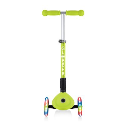18. Globber Foldable 3-Wheel Scooter Lights Lime Green Jr 437-106