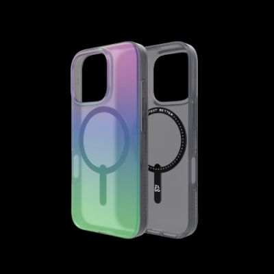 3. ZAGG Milan Snap Case with MagSafe for iPhone 16 Pro - Green/Purple